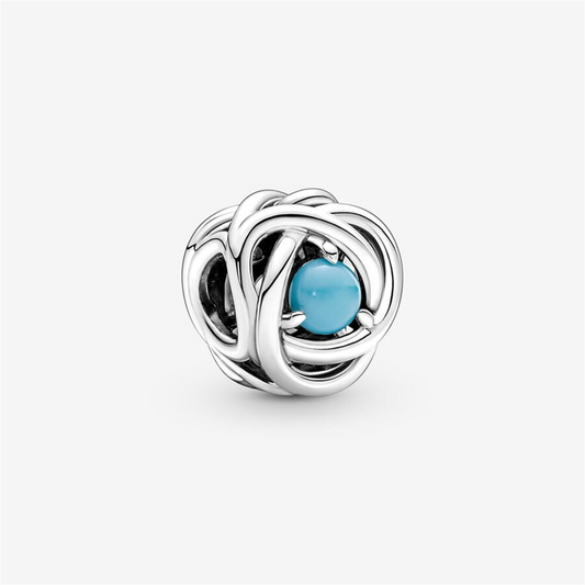 Pandora Moments December Turquoise Blue Eternity Circle Charm