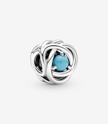 Pandora Moments December Turquoise Blue Eternity Circle Charm