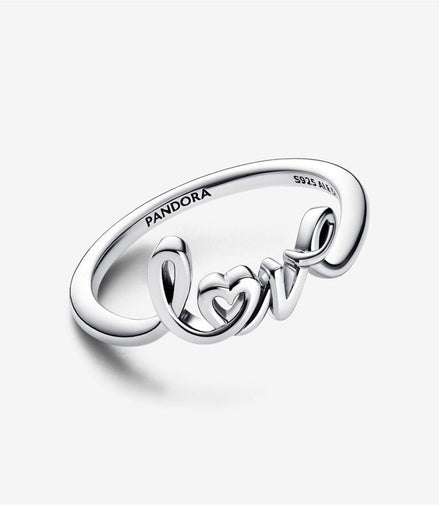 Pandora Moments Handwritten Love Ring Size 7.5