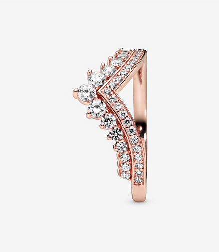 Pandora Timeless Rose Princess Wishbone Ring Size 4.5