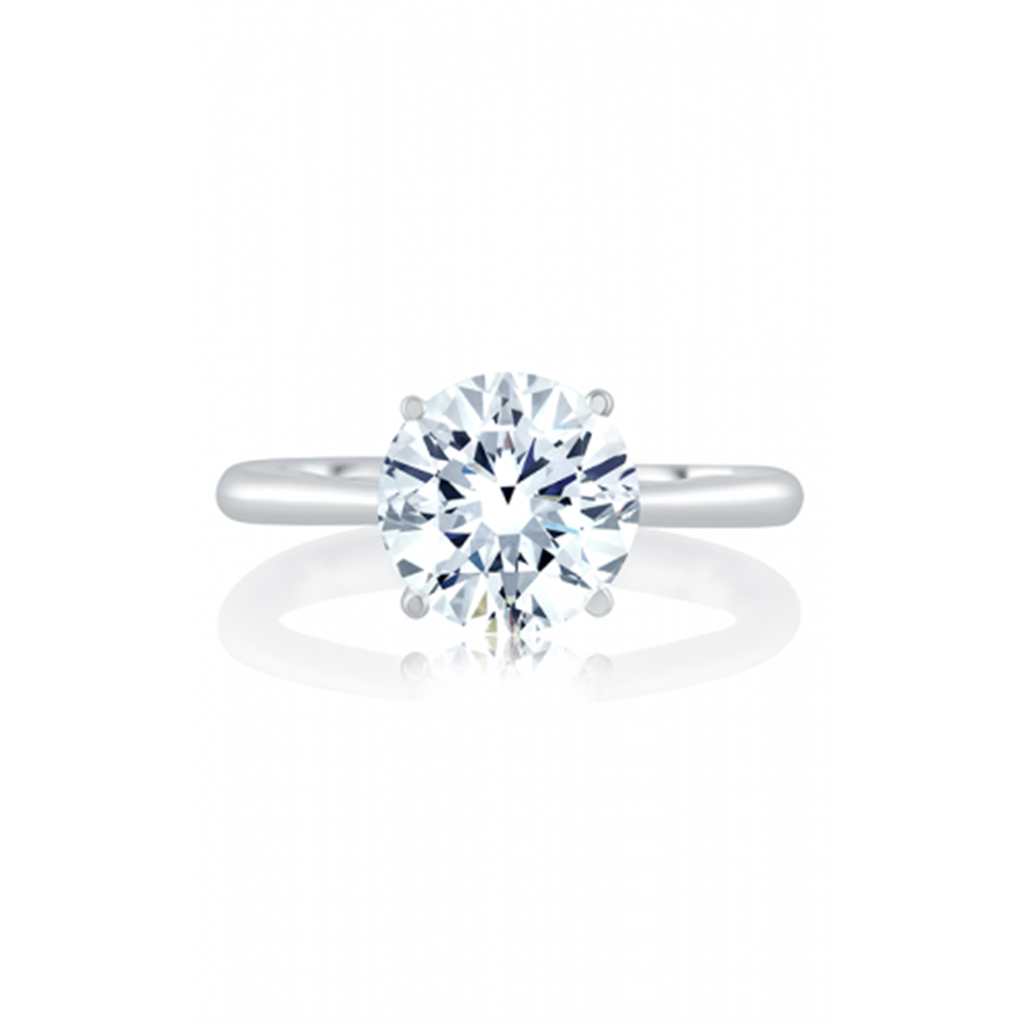 A.JAFFE Solitaire Engagement Ring With Peekaboo Diamonds