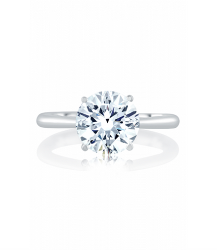 A.JAFFE Solitaire Engagement Ring With Peekaboo Diamonds