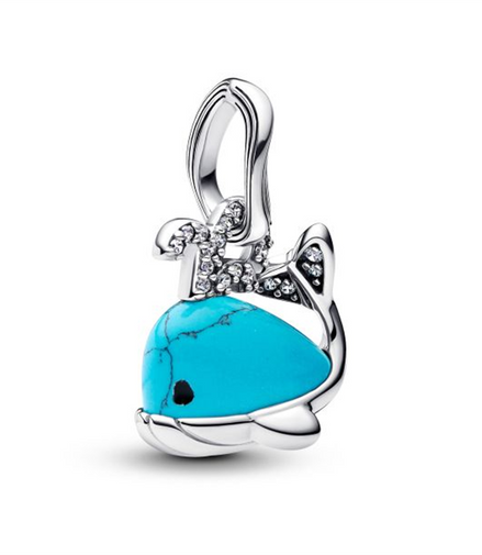 Pandora Moments Turquoise-colored Whale Dangle Charm
