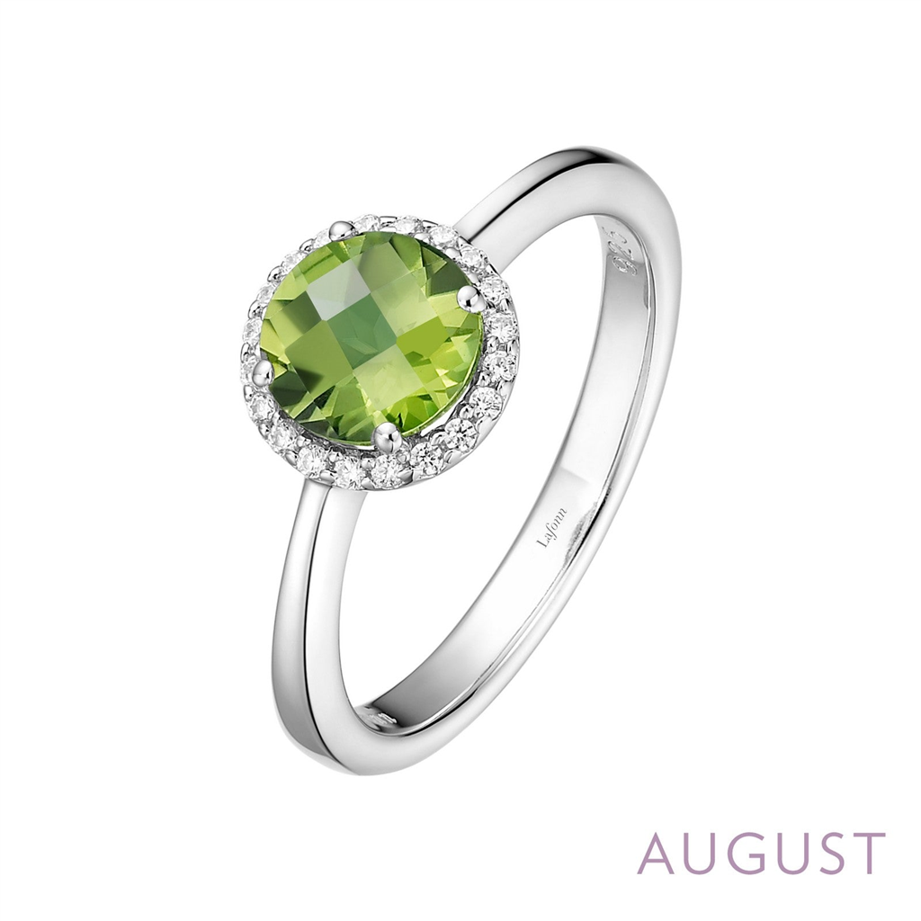 Lafonn 1.05 CTW Simulated Diamond And Peridot August Birthstone Ring Size 7