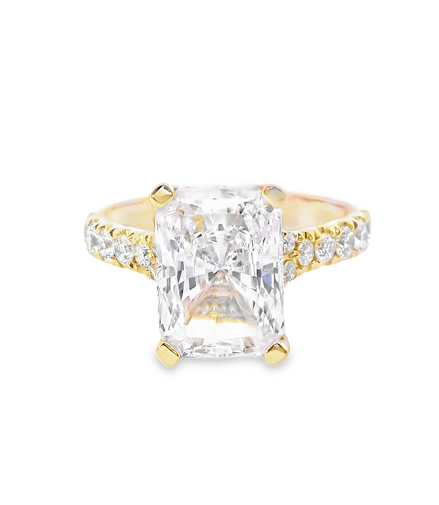 A.JAFFE 14K Yellow Gold 0.60 CTW Radiant Cut Semi-Mount Engagement Ring