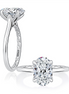A.JAFFE 14K White Gold Oval Shaped Diamond Semi-Mount Engagement Ring