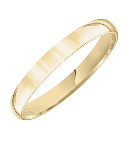 Goldman 14Ky 3Mm Low Dome Comfort Fit Plain Wedding Band