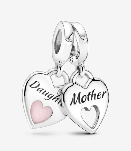 Pandora Moments Mother And Daughter Double Heart Splitable Dangle Charm