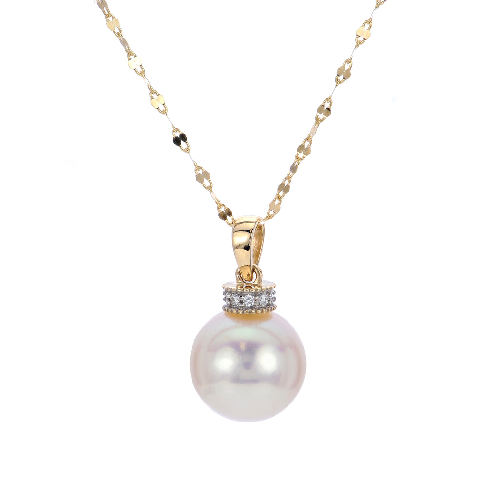 Imperial Pearl 14KT Yellow Gold Freshwater Pearl And Diamond Pendant Necklace