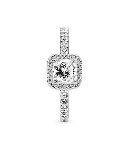 Pandora Timeless Square Sparkle Halo Ring Size 4.5