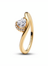 Pandora Timeless Gold Plated Wavy Heart Ring Size 6