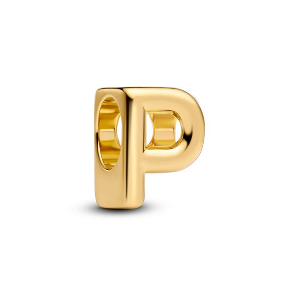 Pandora Letter P Alphabet Gold-Plated Charm