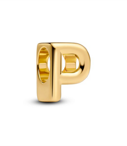 Pandora Letter P Alphabet Gold-Plated Charm
