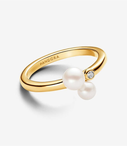 Pandora Duo Treated Freshwater Cultured Pearls Ring Size 7