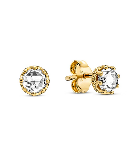 Pandora Moments Clear Sparkling Crown Stud Earrings