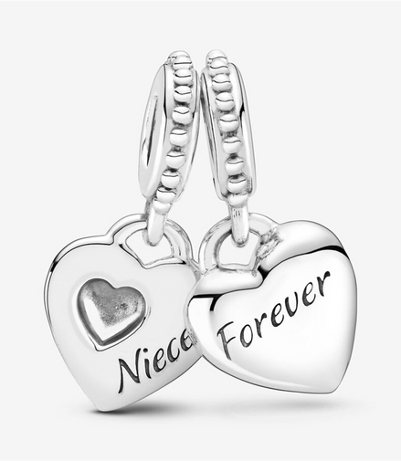 Pandora Moments Aunt And Niece Split Heart Dangle Charm
