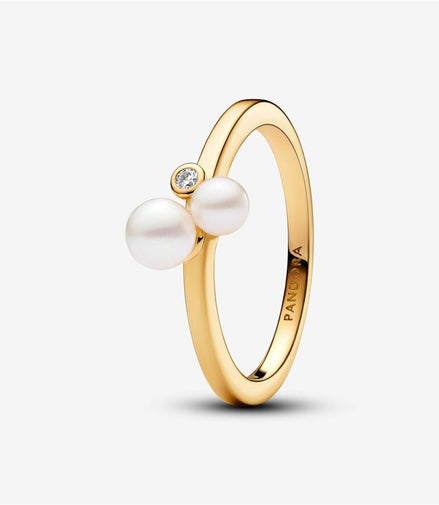Pandora  Duo Treated Freshwater Cultured Pearls Ring Size 7.5