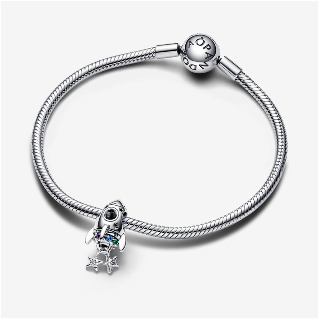 Pandora Moments Space Love Rocket Charm