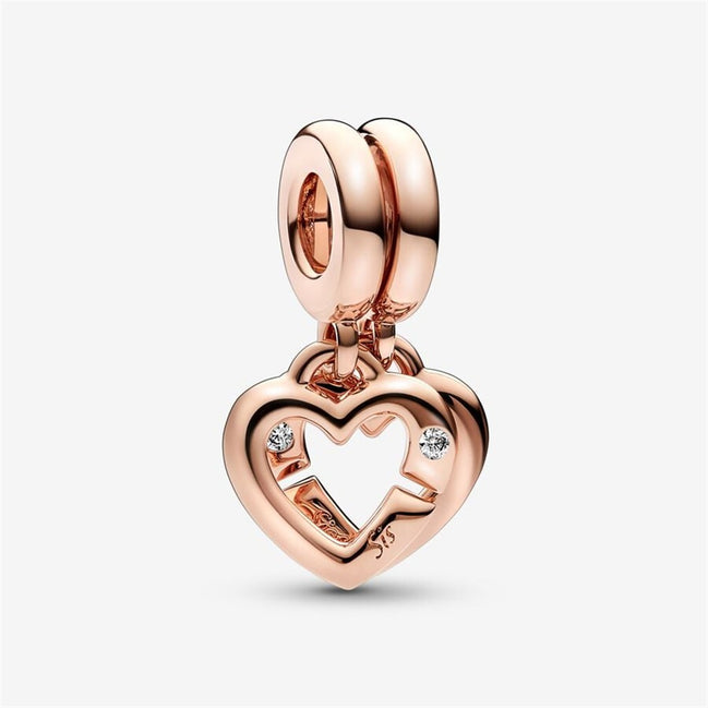 Pandora Moments Linked Sister Hearts Split Dangle Charm