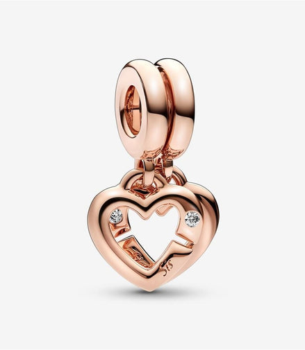 Pandora Moments Linked Sister Hearts Split Dangle Charm