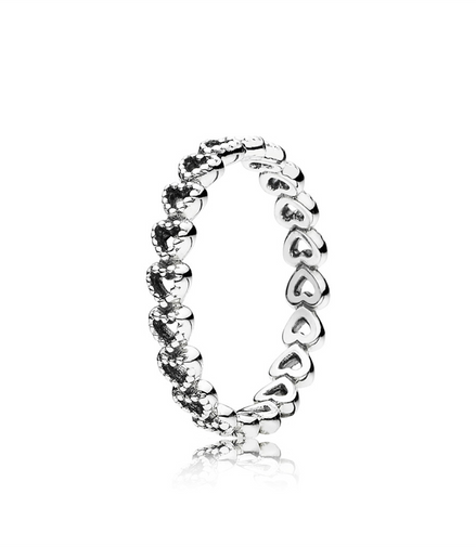 Pandora Moments Band of Hearts Ring Size 8.5
