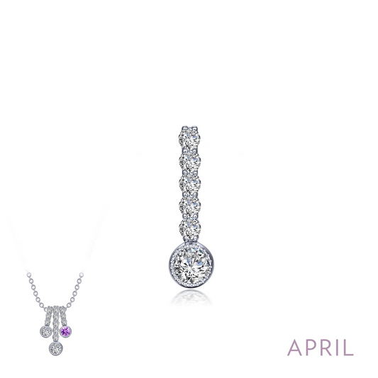 Lafonn 0.32 CTW Simulated Diamond April Birthstone Love Pendant