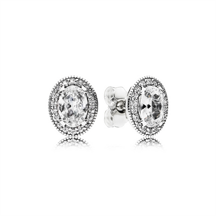 Pandora Timeless Oval Sparkle Halo Stud Earrings