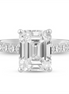 14K White Gold 4.5 CTTW Emerald Cut Semi-Mount Engagement Ring