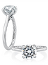 A.JAFFE 14K Gold Classic Round Solitaire Diamond Semi-Mount Engagement Ring with Quilts™ Band