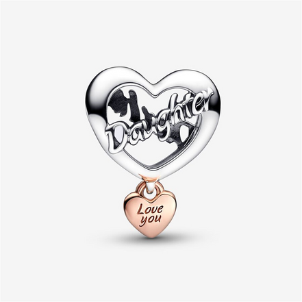 Pandora Moments "Love You Daughter" Heart Charm