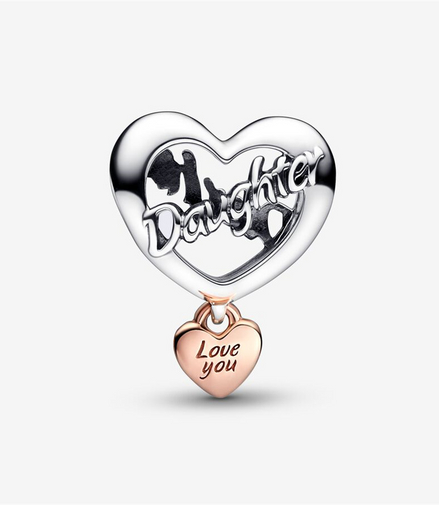 Pandora Moments "Love You Daughter" Heart Charm