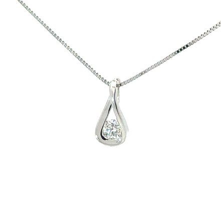 14KT White Gold 0.15 CTW Lab Grown Infinite Diamond Pendant Necklace