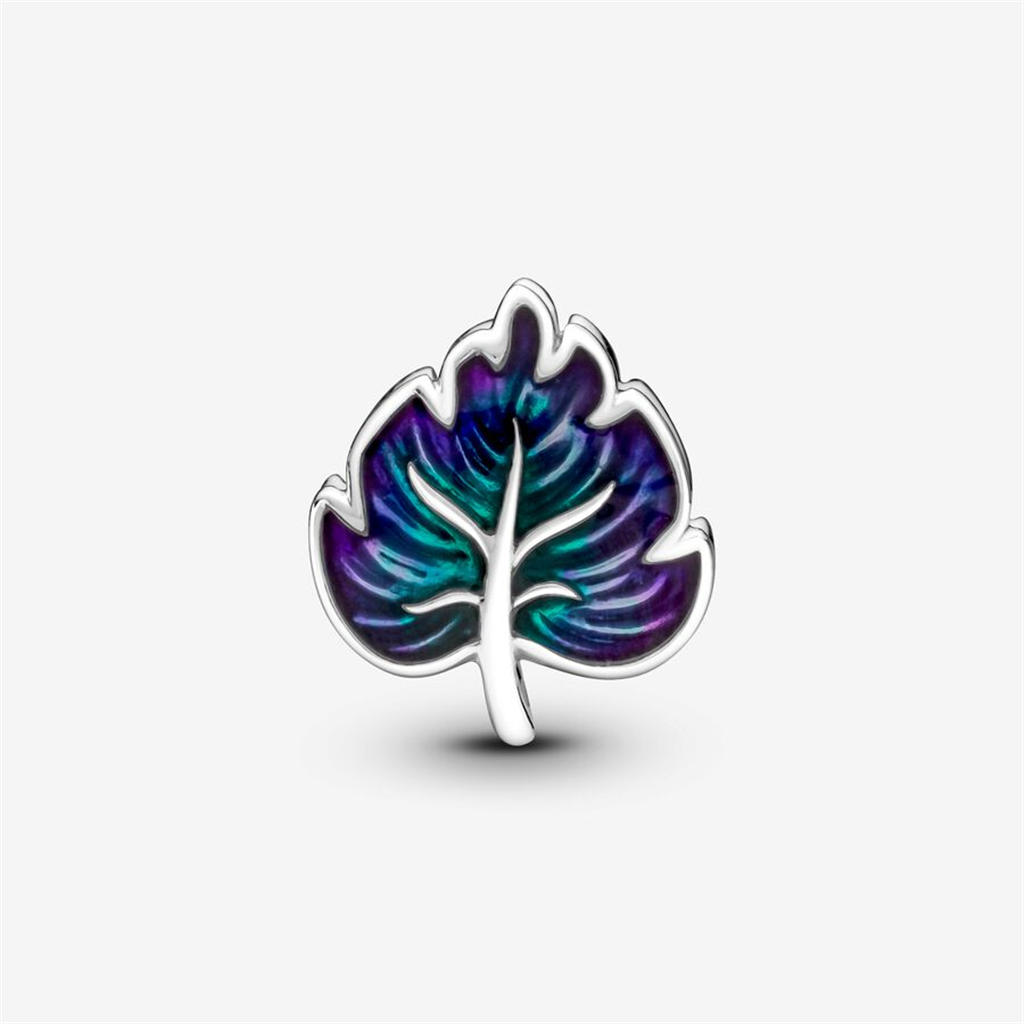 Pandora Moments Purple And  Green Leaf Charm