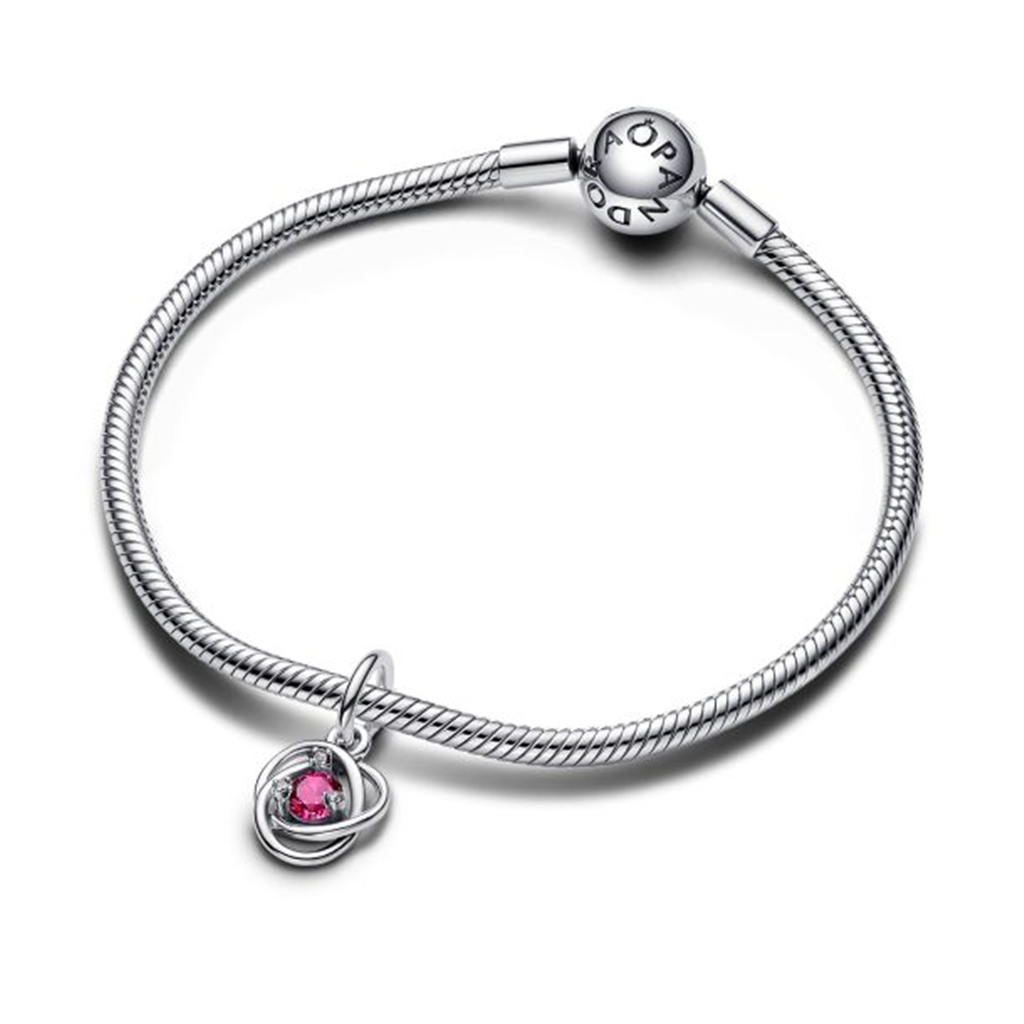 Pandora Moments October Pink Eternity Circle Dangle Charm