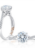 A.JAFFE 14K White Gold Round Cut Diamond Split Shank Crossover Engagement Ring