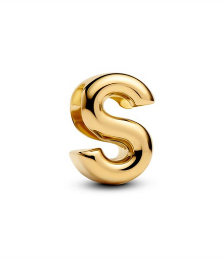 Pandora Letter S Alphabet Gold-Plated Charm