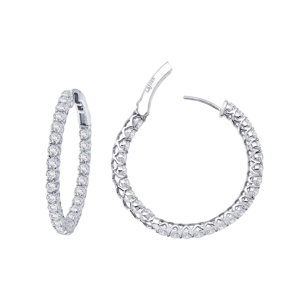 Lafonn 2.70 CTW Simulated Diamond Inside/Out 25mm Hoop Earrings