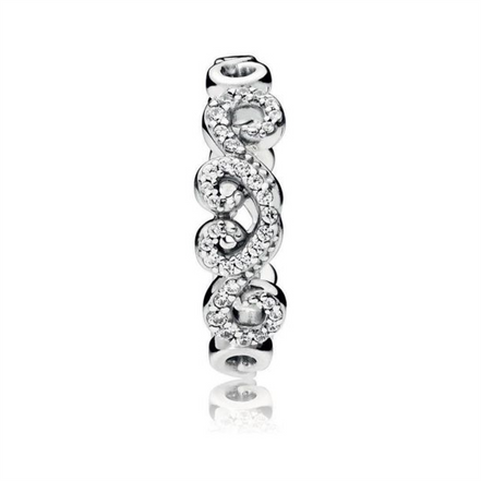 Pandora Moments Heart Swirls Ring Size 7.5