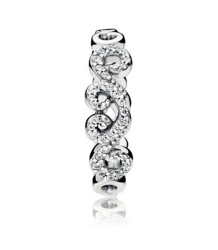 Pandora Moments Heart Swirls Ring Size 7.5