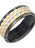 Triton Tungsten Carbide Flat Edge Basketweave Contemporary Wedding Band Size 10