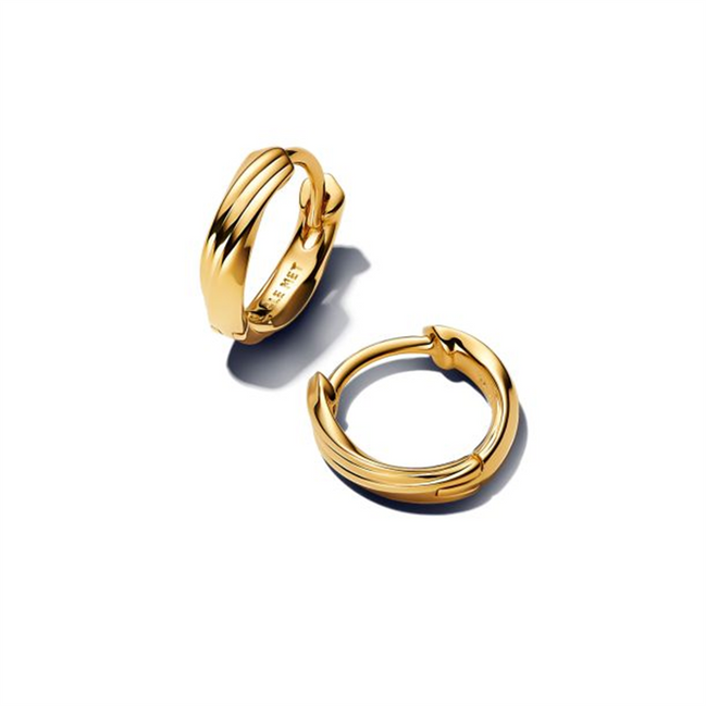 Pandora 14K Yellow Gold Twisted Huggie Earrings