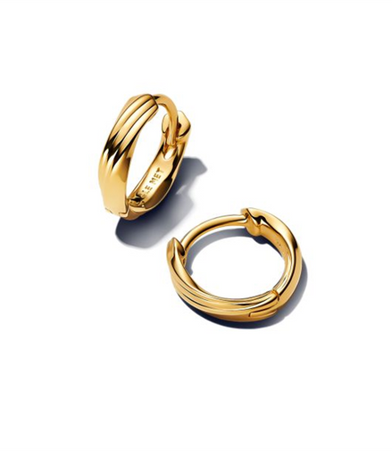 Pandora 14K Yellow Gold Twisted Huggie Earrings