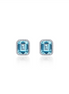 Lafonn 1.76 CTW Simulated Diamond And Aquamarine March Birthstone Solitaire Stud Earrings