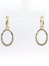 14K Yellow Gold And 0.53 CTW Diamond Oval Shaped Drop Dangle Earrings