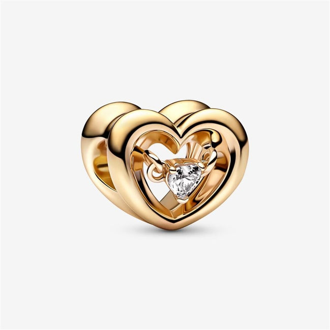 Pandora Moments Radiant Heart & Floating Stone Charm