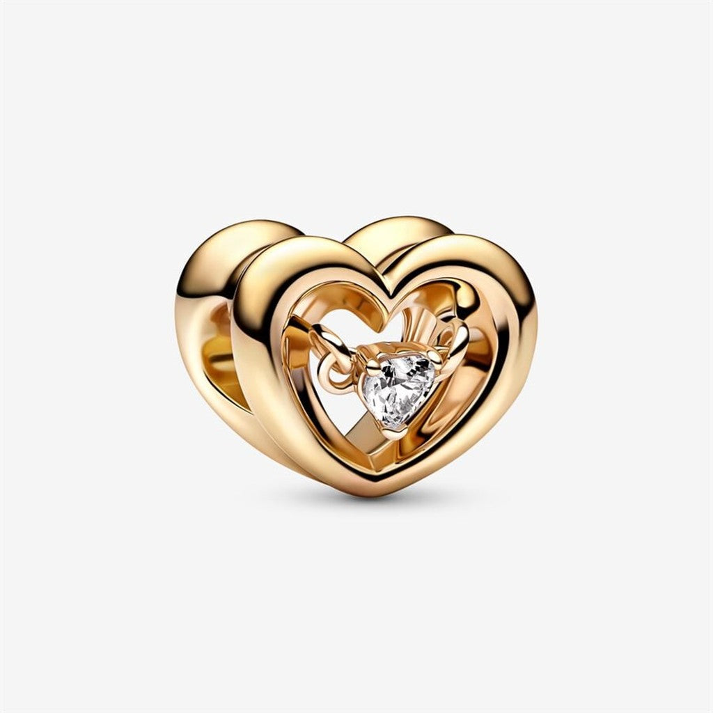 Pandora Moments Radiant Heart & Floating Stone Charm