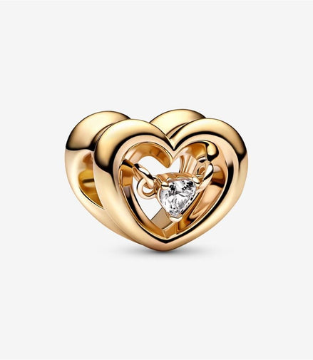 Pandora Moments Radiant Heart & Floating Stone Charm