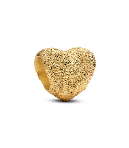 Pandora Textured Heart Gold-Plated Mini Charm