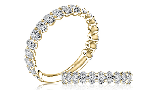 A.JAFFE 14K Yellow Gold 1.71 CTW Diamond Oval Shaped Wedding Band