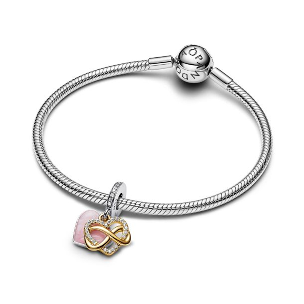 Pandora Sparkling Infinity Heart Two-Tone Dangle Charm
